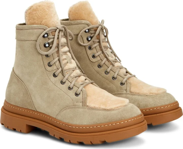 Tristian Lace-Up Boot with Genuine Shearling Trim