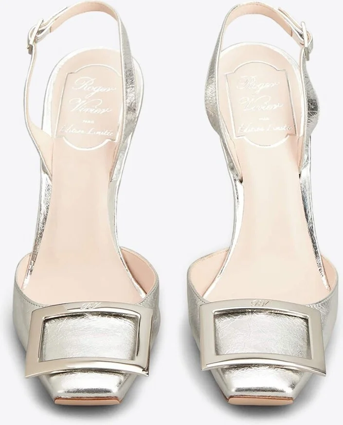 Trompette 100 Metal Buckle Slingback Pumps in Leather - Image 2