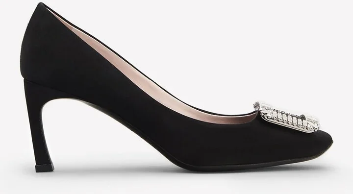 Trompette 70 Crystal Buckle Satin Pumps