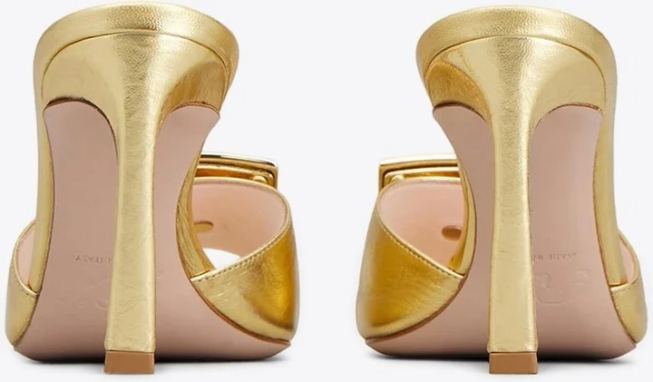 Trompette 85 Metal Buckle Mules in Leather - Image 3