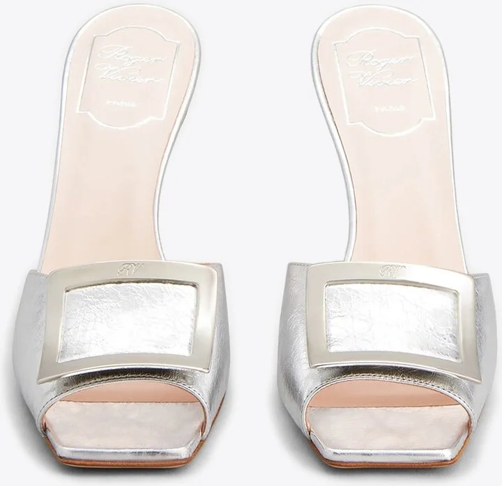 Trompette 85 Metal Buckle Mules in Leather - Image 2