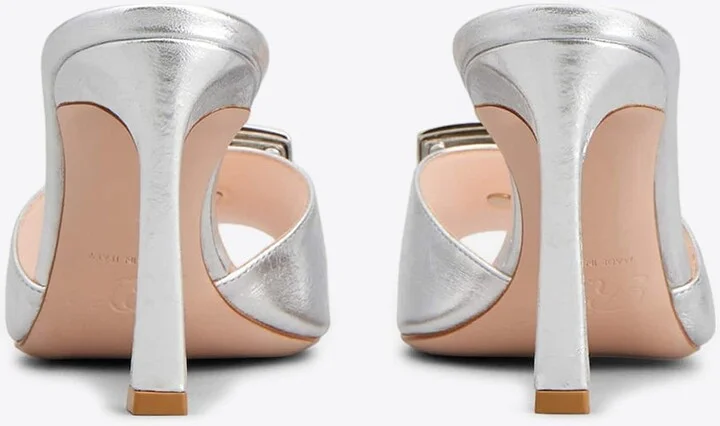 Trompette 85 Metal Buckle Mules in Leather - Image 3