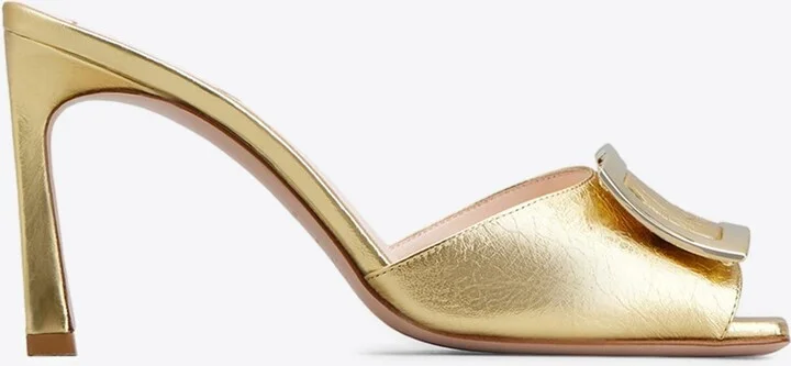 Trompette 85 Metal Buckle Mules in Leather