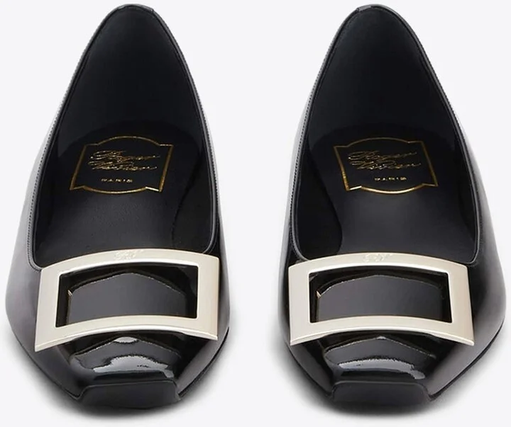 Trompette Metal Buckle Ballerinas in Patent Leather - Image 2