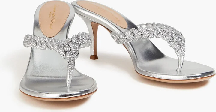 Tropea braided metallic leather sandals - Image 2