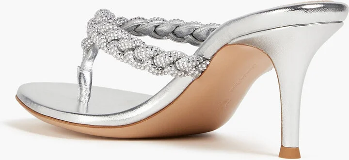 Tropea braided metallic leather sandals - Image 3