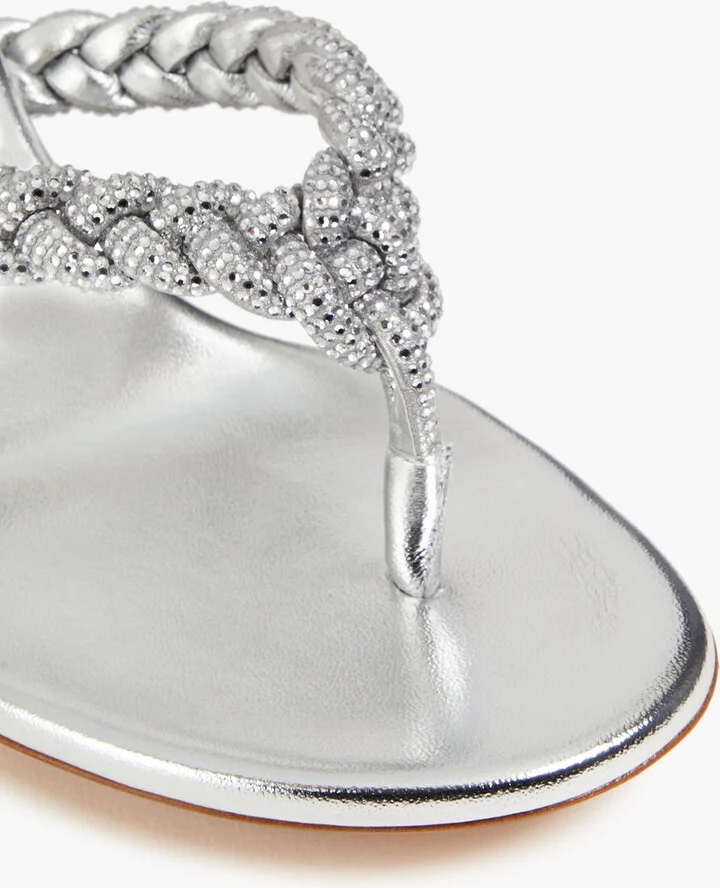 Tropea braided metallic leather sandals - Image 4