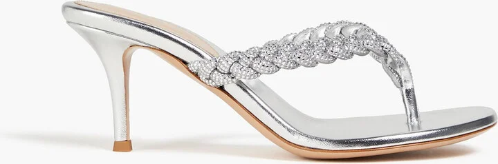 Tropea braided metallic leather sandals