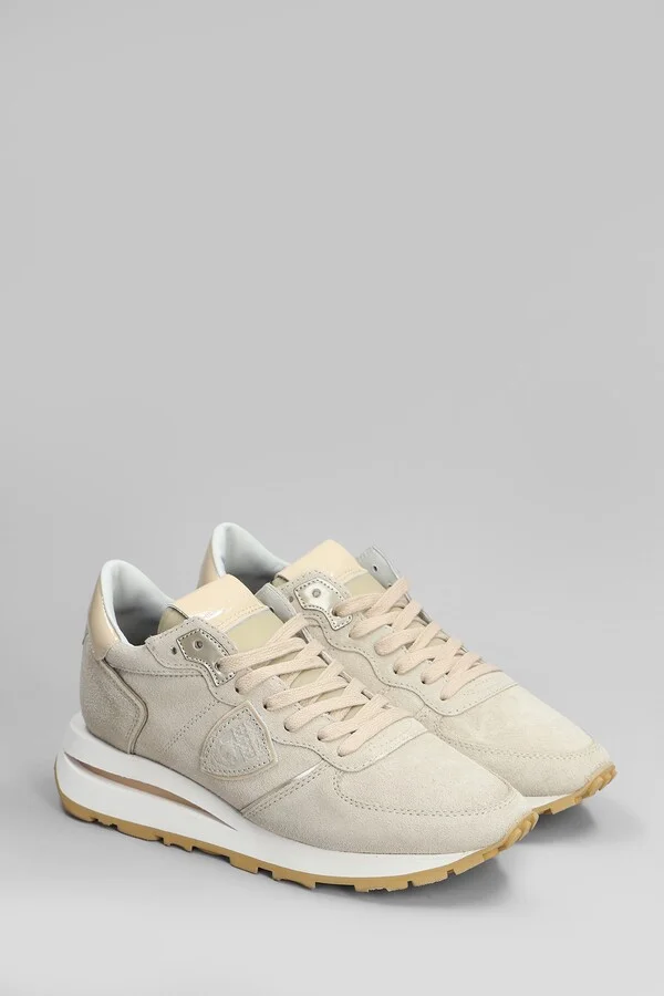 Tropez Haute Sneakers In Beige Suede - Image 2