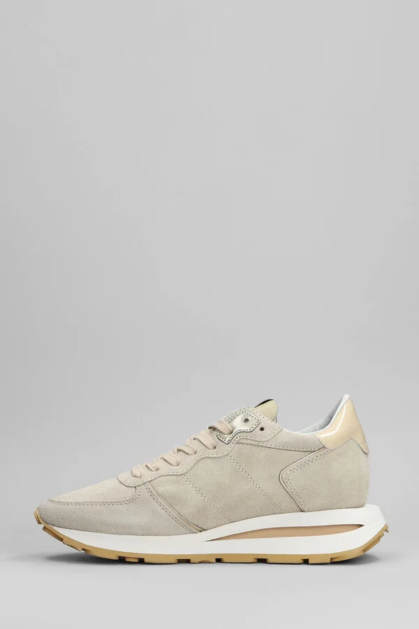 Tropez Haute Sneakers In Beige Suede - Image 3