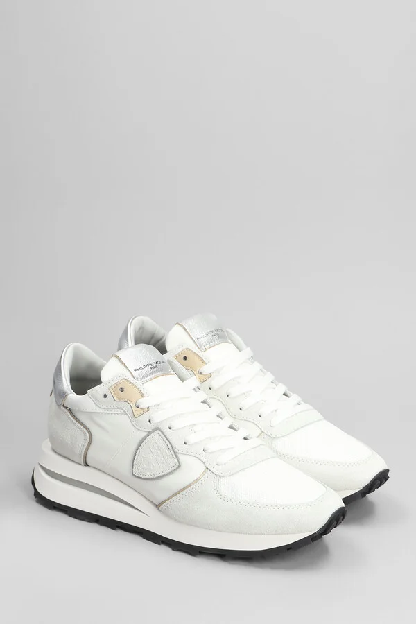 Tropez Haute Sneakers In White Suede And Fabric - Image 2