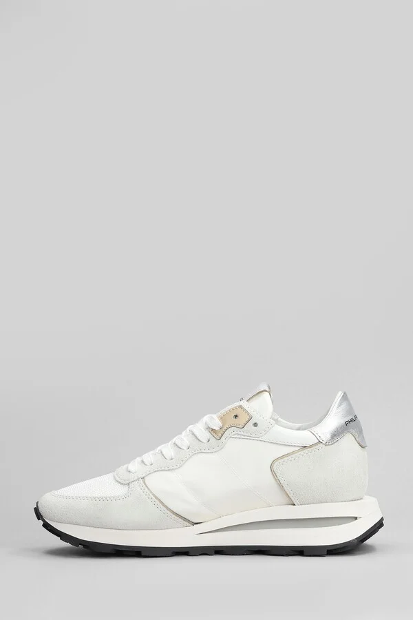 Tropez Haute Sneakers In White Suede And Fabric - Image 3