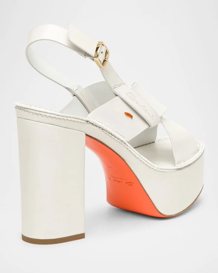 Tropez Leather Crisscross Platform Sandals - Image 2
