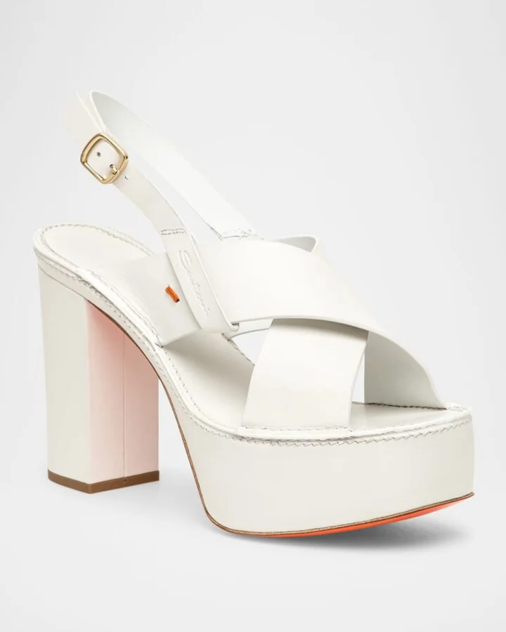 Tropez Leather Crisscross Platform Sandals - Image 3