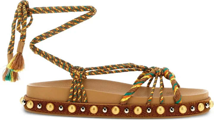 Tropical leather sandals