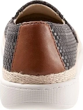 Trotters Accent Women's Slip on Shoes Black Braided Veg : 9 WW (EE), Linen/Textile - Image 4