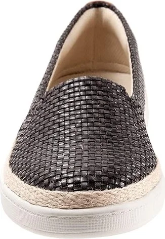 Trotters Accent Women's Slip on Shoes Black Braided Veg : 9 WW (EE), Linen/Textile - Image 5