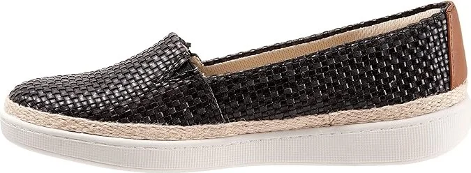Trotters Accent Women's Slip on Shoes Black Braided Veg : 9 WW (EE), Linen/Textile - Image 6