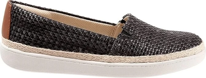 Trotters Accent Women's Slip on Shoes Black Braided Veg : 9 WW (EE), Linen/Textile - Image 7