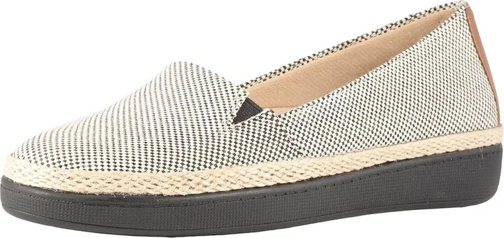 Trotters Accent Women's Slip on Shoes Black/Rust Linen/Smooth Man Made : 7.5 M (B), Textile - Image 2
