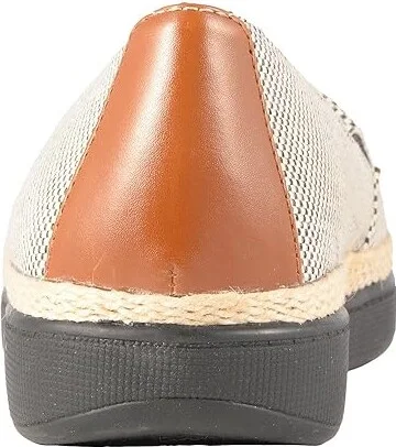 Trotters Accent Women's Slip on Shoes Black/Rust Linen/Smooth Man Made : 7.5 M (B), Textile - Image 5