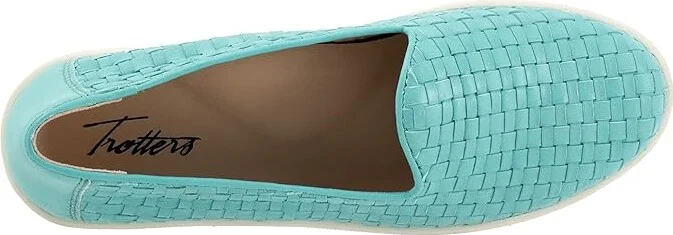 Trotters Adelina Women's Flat Shoes Aqua Blue : 6.5 WW (EE), Leather - Image 2