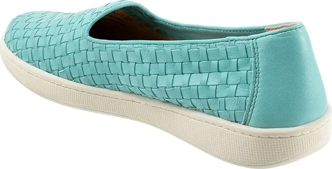 Trotters Adelina Women's Flat Shoes Aqua Blue : 6.5 WW (EE), Leather - Image 4