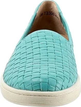 Trotters Adelina Women's Flat Shoes Aqua Blue : 6.5 WW (EE), Leather - Image 5