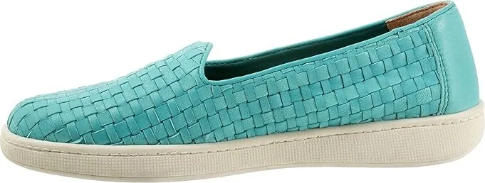 Trotters Adelina Women's Flat Shoes Aqua Blue : 6.5 WW (EE), Leather - Image 6