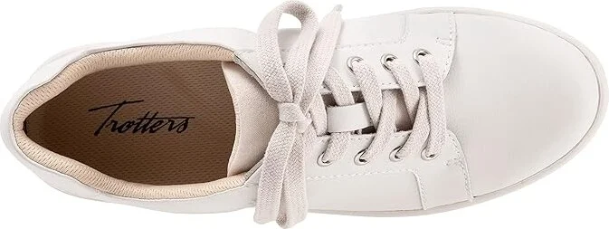 Trotters Adore Women's Shoes Off-White Leather/Beige Suede Veg : 5 M (B), Synthetic - Image 2