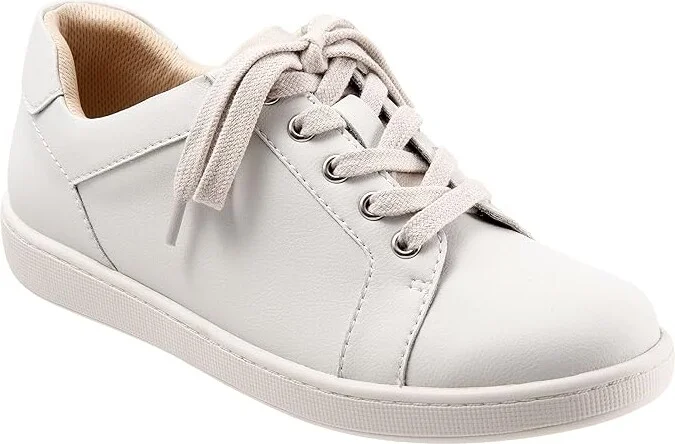 Trotters Adore Women's Shoes Off-White Leather/Beige Suede Veg : 5 M (B), Synthetic