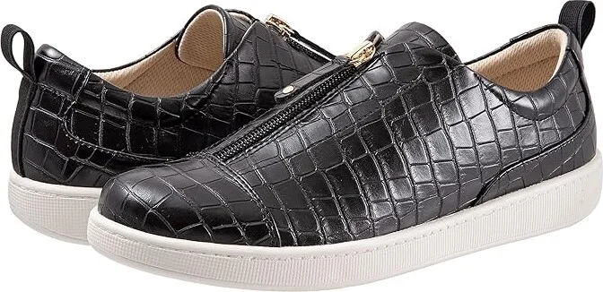 Trotters Anika Women's Shoes Black Croco : 6.5 M (B), Leather