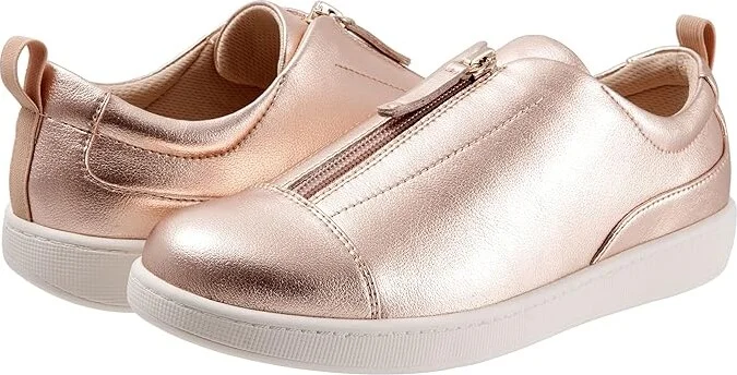 Trotters Anika Women's Shoes Rose Gold Metallic : 5.5 M (B), Leather