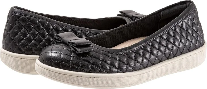 Trotters Anna Women's Flat Shoes Black : 5.5 M (B), Leather