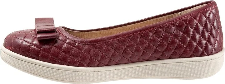 Trotters Anna Women's Flat Shoes Dark Red : 10 N (AA), Leather - Image 6