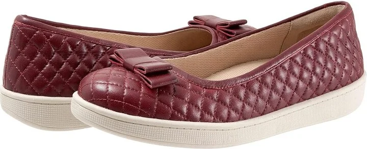 Trotters Anna Women's Flat Shoes Dark Red : 10 N (AA), Leather