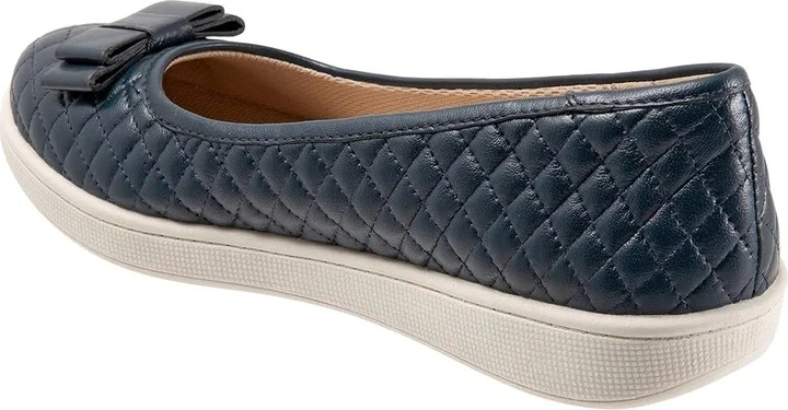 Trotters Anna Women's Flat Shoes Navy : 9.5 M (B), Leather - Image 4
