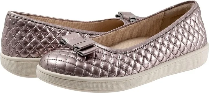 Trotters Anna Women's Flat Shoes Pewter : 11 M (B), Leather
