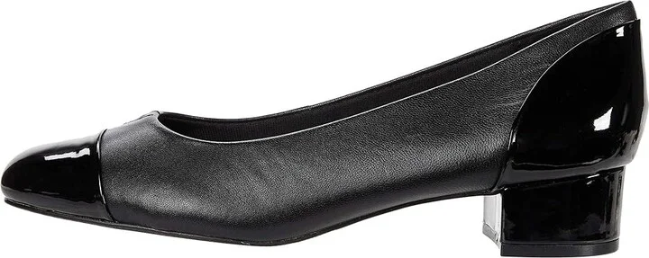 Trotters Daisy Women's Shoes Black Leather/Patent Leather : 7 WW (EE) - Image 6