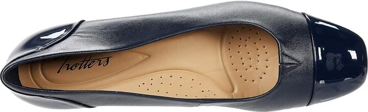 Trotters Daisy Women's Shoes Navy Leather/Patent Leather : 9 WW (EE) - Image 2