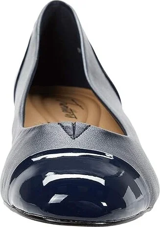 Trotters Daisy Women's Shoes Navy Leather/Patent Leather : 9 WW (EE) - Image 5
