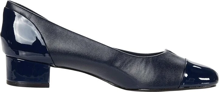 Trotters Daisy Women's Shoes Navy Leather/Patent Leather : 9 WW (EE) - Image 7