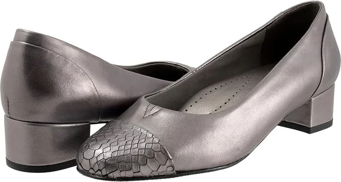 Trotters Daisy Women's Shoes Pewter Snake : 8 N (AA)