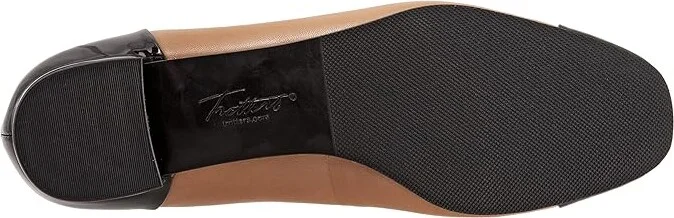 Trotters Daisy Women's Shoes Tan Leather/Black Patent Veg : 6 W (D), Synthetic - Image 3