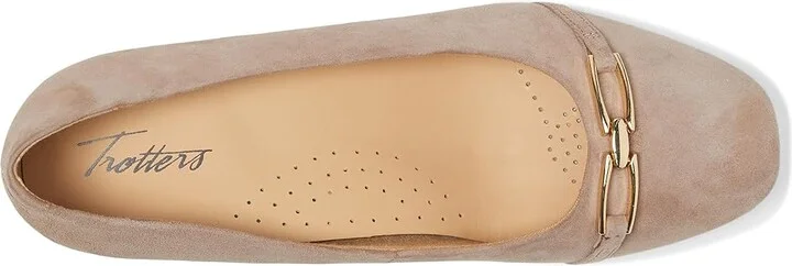 Trotters Dakota High Women's Heels Taupe Suede : 7 N (AA), Leather - Image 2