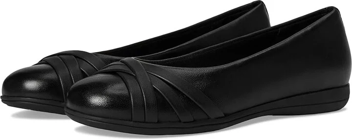 Trotters Daphne Women's Flat Shoes Black : 11 WW (EE), Leather