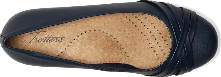 Trotters Daphne Women's Flat Shoes Navy : 9.5 W (D), Leather - Image 2