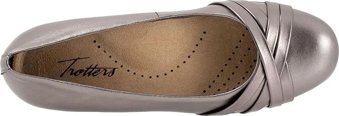 Trotters Daphne Women's Flat Shoes Pewter : 10.5 W (D), Leather - Image 2