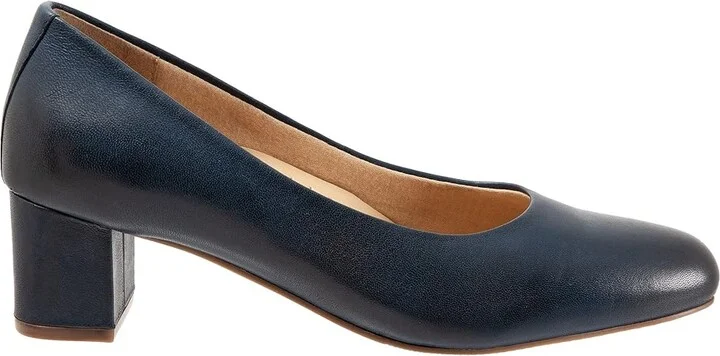 Trotters Daria High Women's Heels Navy : 10 N (AA), Suede - Image 7