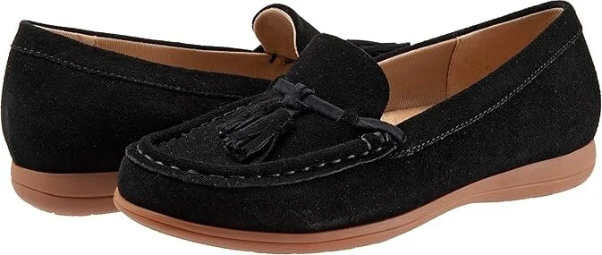 Trotters Dawson Women's Flat Shoes Black Suede : 6.5 M (B)